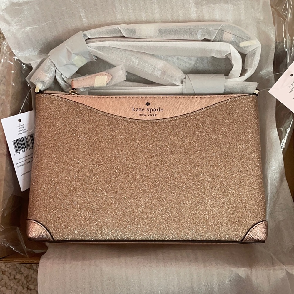 Kate Spade Rose Gold Glitter Crossbody